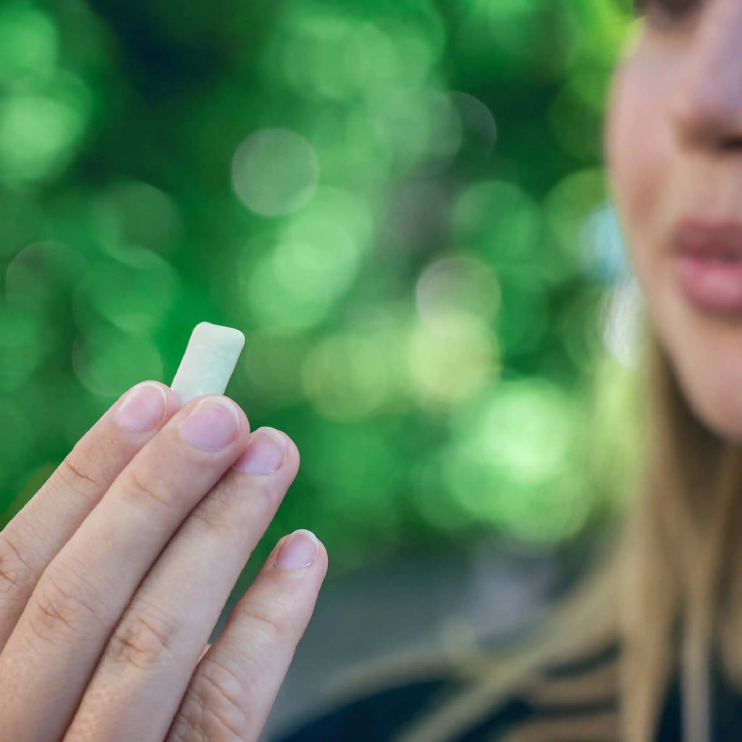 close-up of a chewing gum